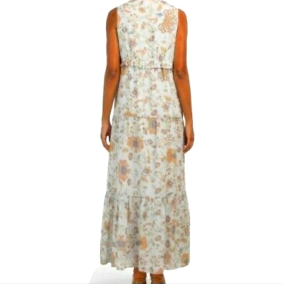 Rachel Zoe Floral Tiered Maxi Sundress Size M Long Flowy Sleeveless Paisley - Picture 2 of 10